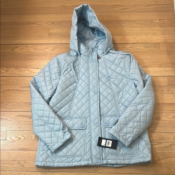 Blue Quilted Puffer Jacket with Hood Tommy Hilfiger - Picture 2 of 11